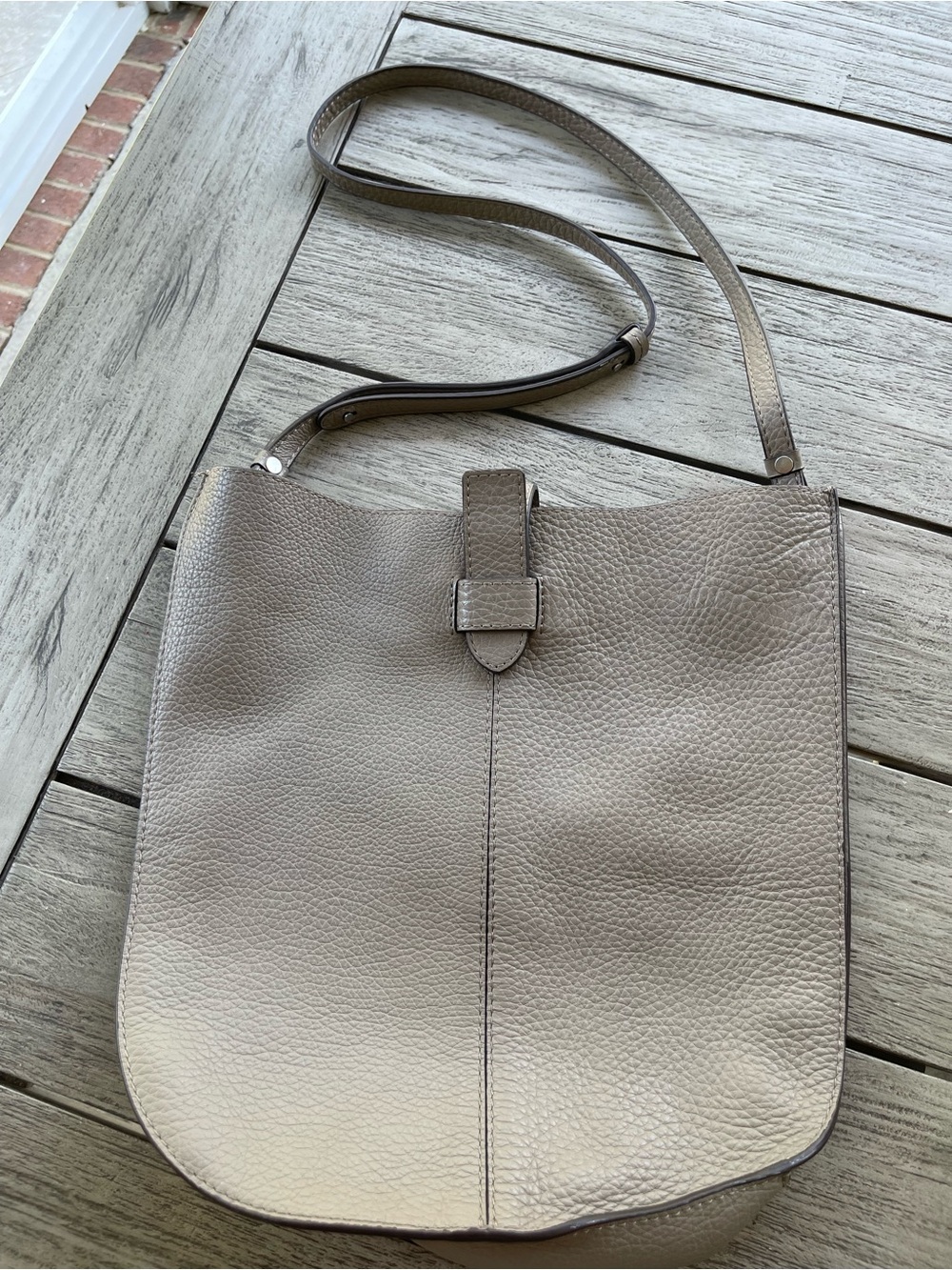 Banana Republic Classic Mushroom  Leather Hobo Shoulder Bag
